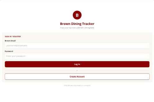 Brown Dining Tracker project